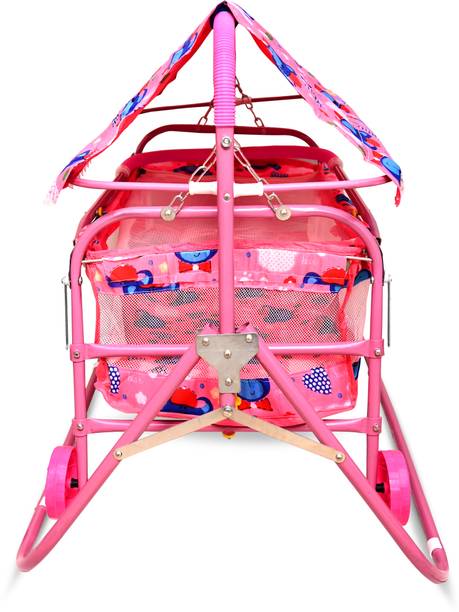 STEELOART BABY CRIB CRADLE , SWING BUGGI WITH MOSQUITOE NET