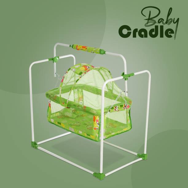 NHR New Born Baby Swing Cradle with Mattress, Pillow &amp; Mosquito Net for Babies Jhula