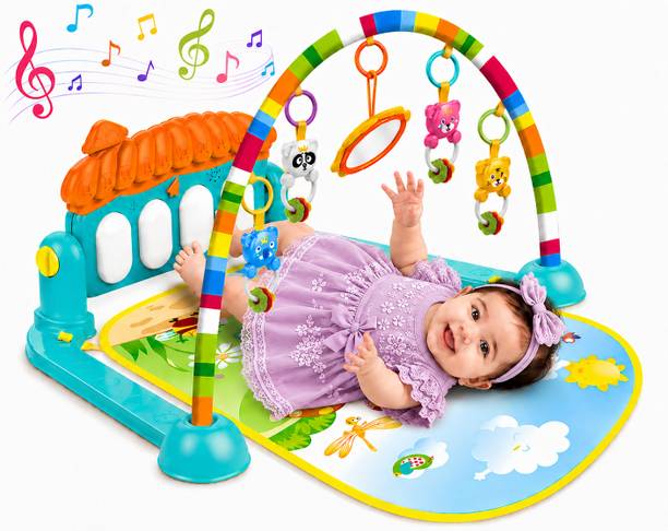 Learn With Fun Baby Play Mat Gym with Piano Fitness Rack Newborn Toys 0-18M