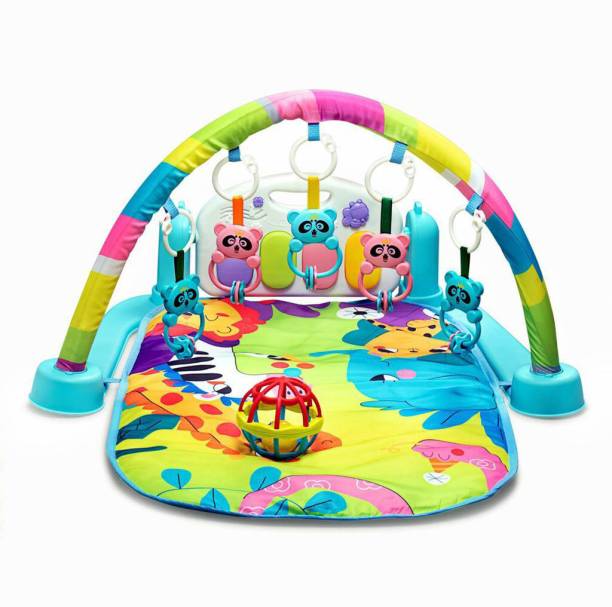BUMTUM Play Mat Gym & Fitness Rack With Hanging Rattles Keyboard With Music