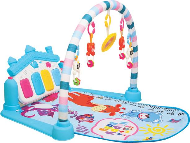 BUMTUM Baby Piano Play Mat Gym & Fitness Rack With Hanging Rattles Keyboard With Music