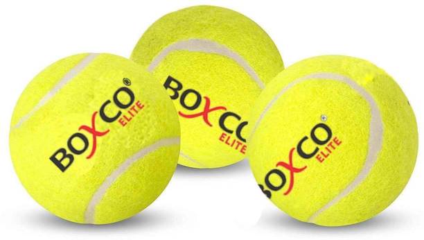BOXCO Elite Medium Weight Tennis Cricket Ball (Yellow) Standard Bail