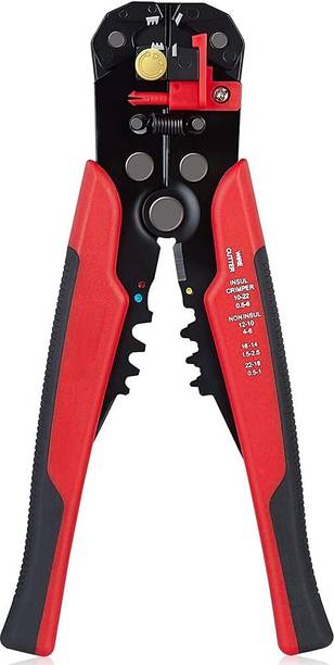 zishnav Multifunctional Cable Wire Stripper Cutter, Crimping Stripping Plier Tool Self-adjusting 8" Automatic Wire Stripper/Cutting Pliers Manual Crimper