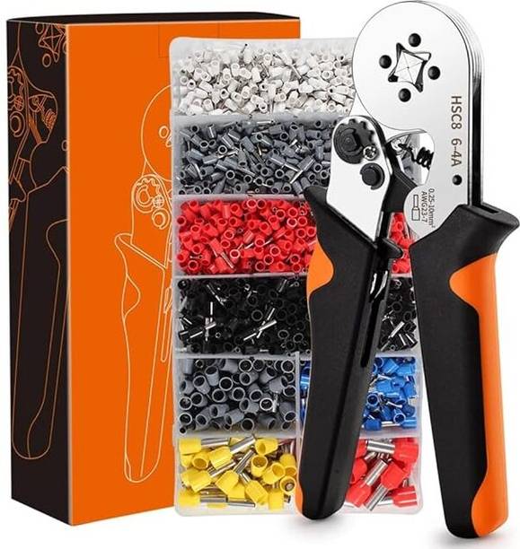 Pixieplay crimper tool Wire Connector Cable Crimping, Ferrule Crimping with 1200pc Assortment Manual Crimper