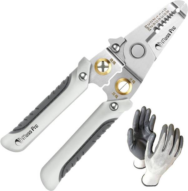 Mass Pro Professional Heavy Duty 6in1 Wire Strippers/Cutting/Crimping/Splitting/Clamping/Peeling Tool Manual Crimper