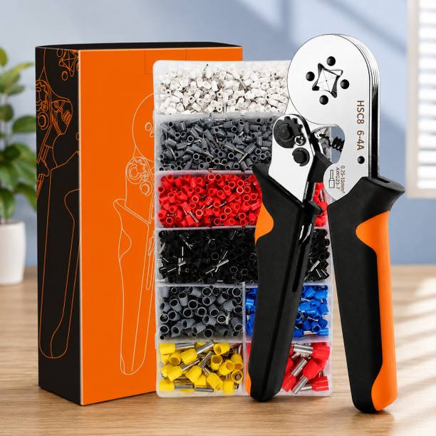 TRINGOWN Crimping Tool Kit with 1200PCS Wire End Ferrules & Crimper Plier_10 wire crimping tool kit_10 Manual Crimper