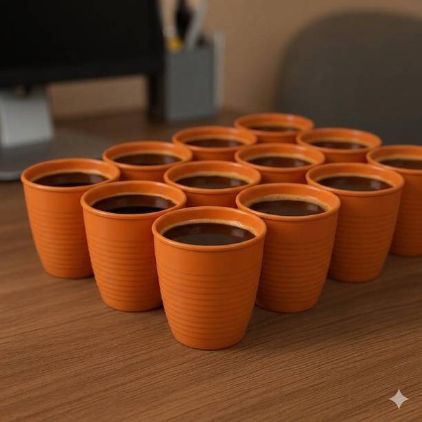 HNG ENTERPRISES Pack of 1 Plastic Plastic Kullad Tea Cups Set – Pack of 12 Reusable Kulhad Style Cups