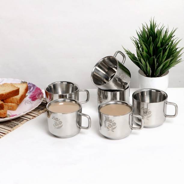 Q4S Double Wall stainless Steel mug insulated mug for Hot drinks chai tea coffee mug स्टेनलेस स्टील मग