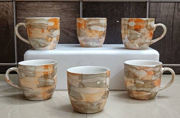 The Cuppist Pack of 6 Ceramic Tea Cups Set of 6 | Coffee Mugs for Home Office, perfect for gifting