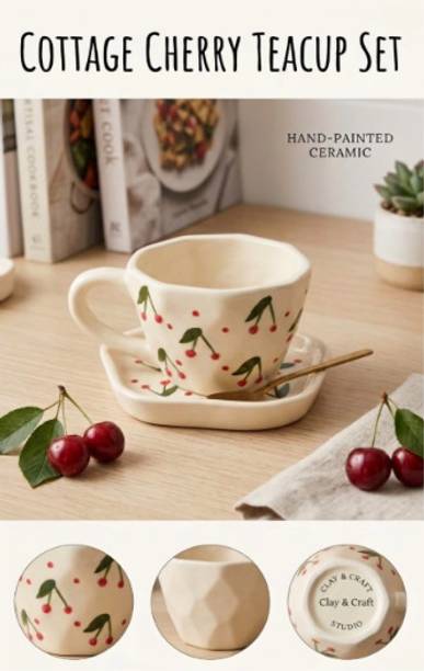 J S ENTERPRISES Pack of 1 Copper JS- Cheery Cup Saucer 004