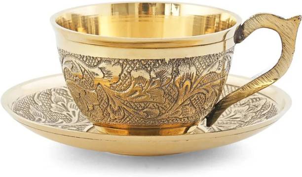 The Healing Store Pack of 2 Brass brass cup and soucer set