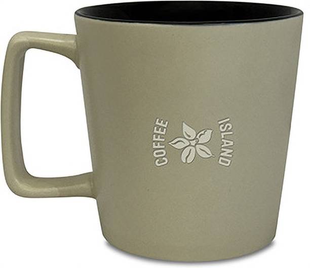 Coffee Island Pack of 1 Ceramic Ceramic Mug | Black & Ivory | Dual-Tone Color | Stylish and Durable Drinkware