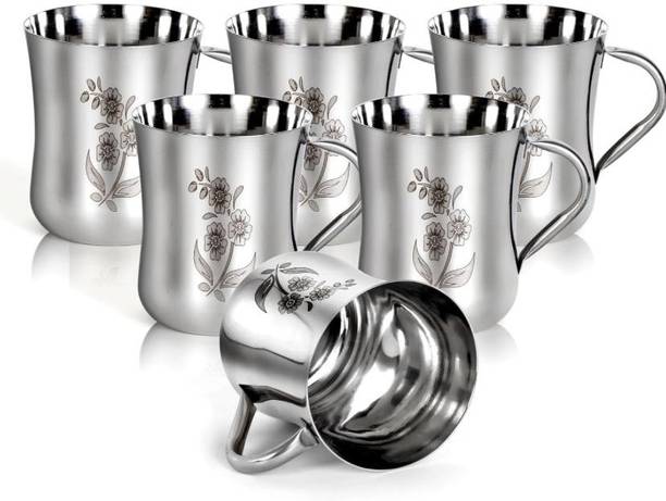 AVITAJ Pack of 6 Stainless Steel DAMRU CUP 1