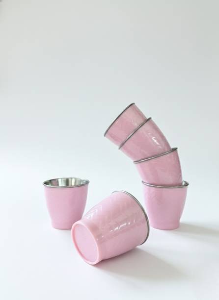 jware Pack of 6 Stainless Steel Cup || PREMIUM KULLAD SHAPE DESIGN OF TEA & COFFEE CUP SET|| (APRROX 80 ML)