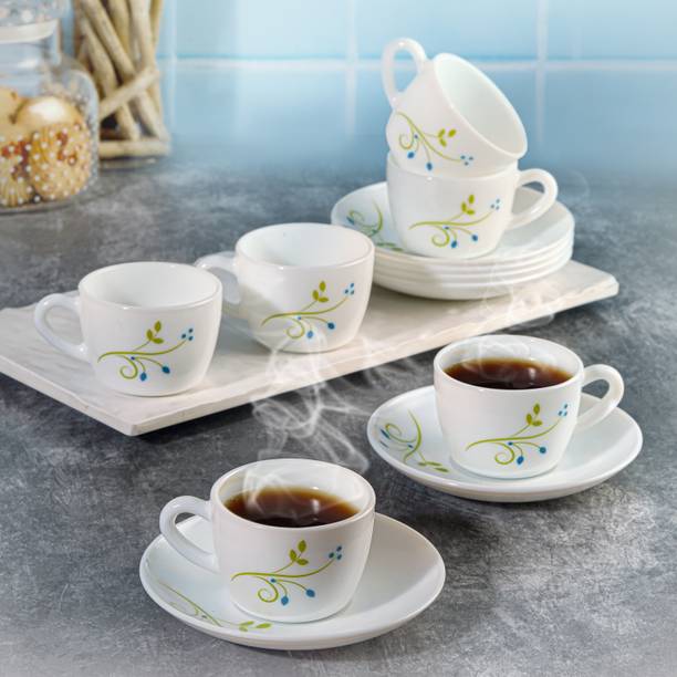 cello Opalware Tropical Lagoon Queen Cup and Saucer Set
