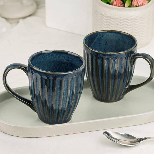 ProHome Pack of 2 Ceramic Royal Blue Cup set For Tea/Coffee