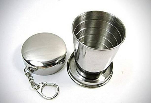 Jay Mahakal Creation Portable Folding Stainless Steel Travel Camping Water Cup Glass Stainless Steel Tumbler