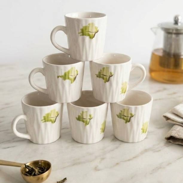 love unlimited Pack of 6 Bone China Tea Cups Set of 6 | Coffee Mugs for Home Office & Gifting