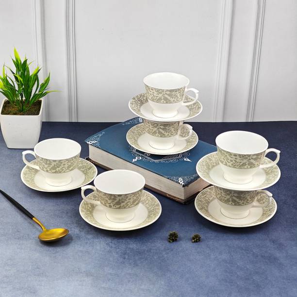 U.P.C. Pack of 12 Ceramic Premium Cup Set, Cup Plate Tea Setor Tea Set, Tea Cups, Cup And Saucer.