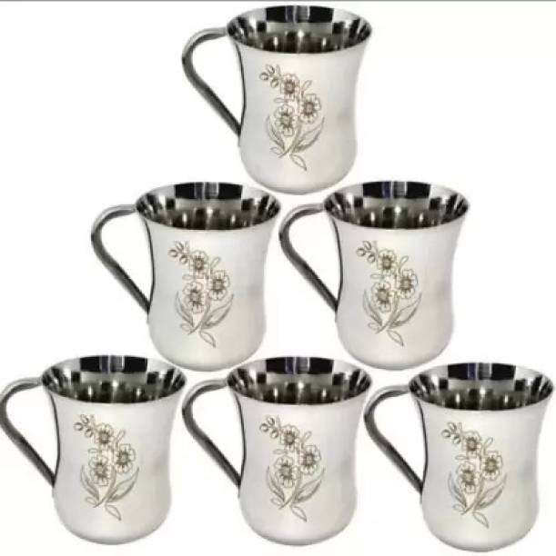 dhruva creation LASER PRINT TEA/COFFE/MILK Stainless Steel Coffee 150ml ( cup set ) Stainless Steel Coffee Mug
