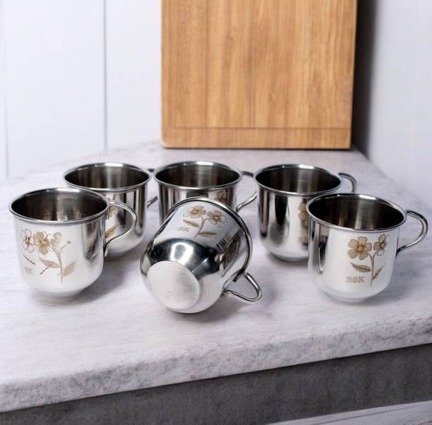 Bluenin Pack of 1 Steel Steel Cup Set 6Pc