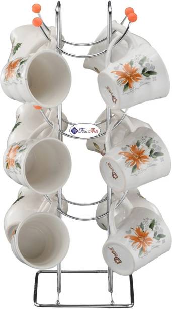 FineArts Pack of 1 Stainless Steel Cup Stand |Mug Holder | Tea Cup Holder | Kitchen Rack Storage Coffee Cup Holder
