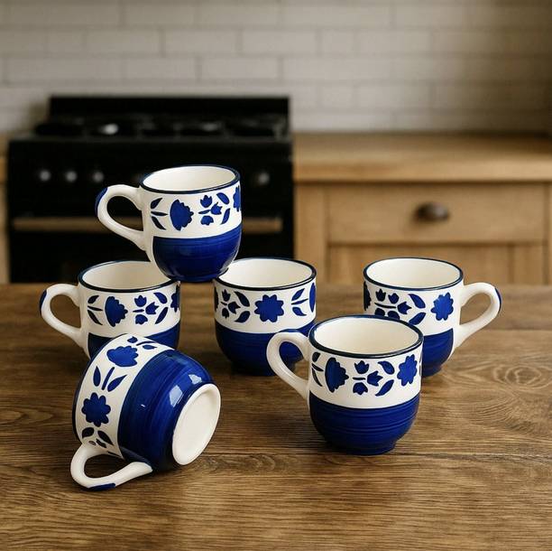 love unlimited Pack of 6 Bone China Tea Cups Set of 6 | Coffee Mugs for Home Office