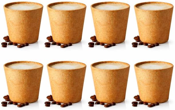 The Sams Agro Enterprises Pack of 8 Earthenware Edible Coffee Cups Pack of 8 | Crunchy Biscuit Cups for Tea & Coffee