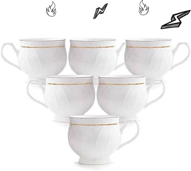 love unlimited Pack of 6 Bone China Premium LOVE BONE tea/coffee cup ,Perfect for Gifting