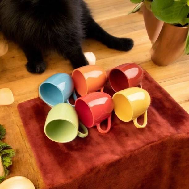 OriginalCeramics Pack of 6 Ceramic 176 Ceramic Mat/Glossy Finish Tea and Coffee Cups with 150 ml Set of 6 Pcs