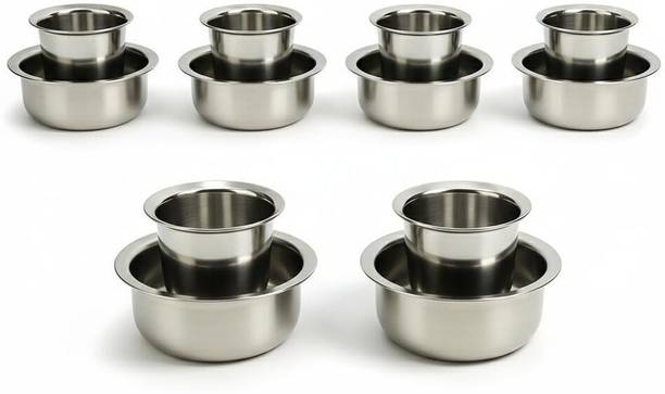 GALOOF Pack of 6 Stainless Steel Stainless Steel Coffee Dabara Set South Indian Filter Coffee Serving Ware