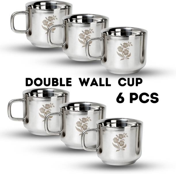 Q4S cups for tea coffee double wall cups insulated cup for tea hot drinks keep warm स्टेनलेस स्टील