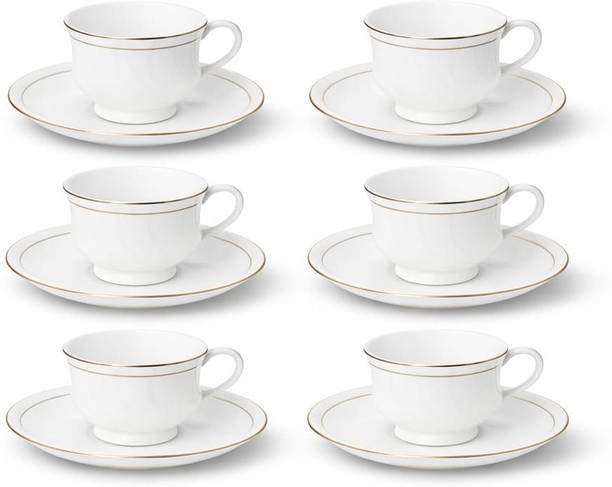 Ripeton Bone China Gold Line Cup And Saucer Set OF 12