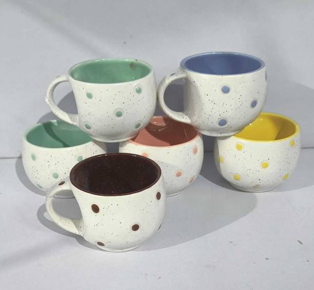 The Cuppist Pack of 6 Ceramic Tea Cups Set of 6 | Coffee Mugs for Home Office, perfect for gifting