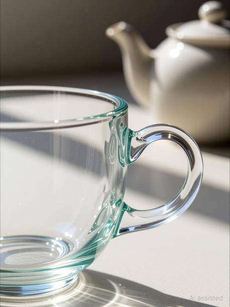 V Bright Pack of 6 Glass Glass cup set for Tea, Coffee, Beer, Hot/Cold Drinks