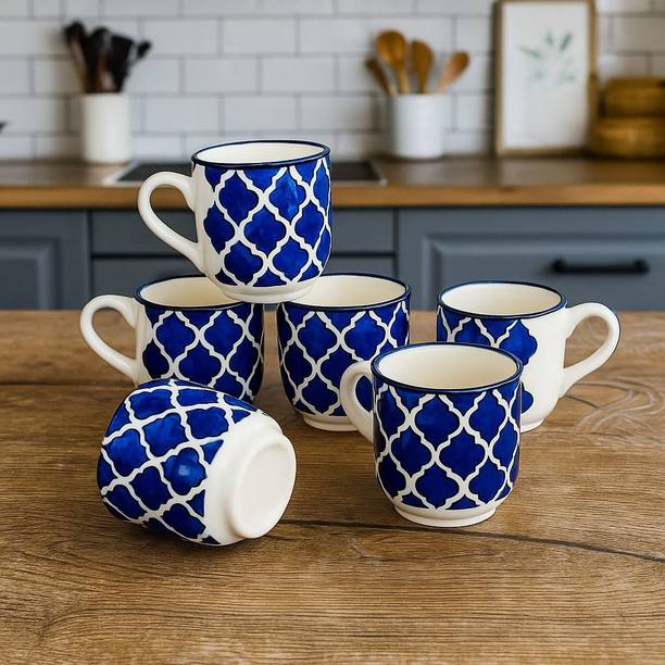 SJS Bone China Tea Cups Set of 6 | Coffee Mugs for Home Office, perfect for gifting