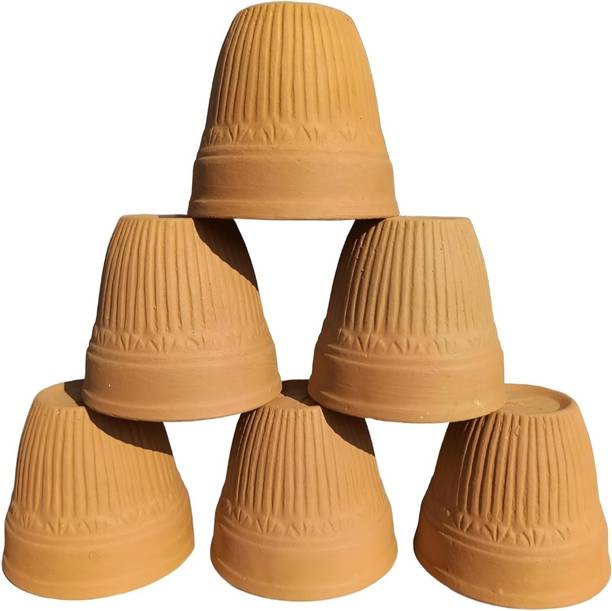 Sharda Ent Pack of 12 Terracotta Tea cup
