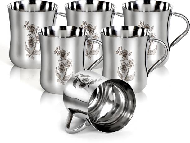 Q4S Flower design print Steel cup स्टेनलेस स्टील मग