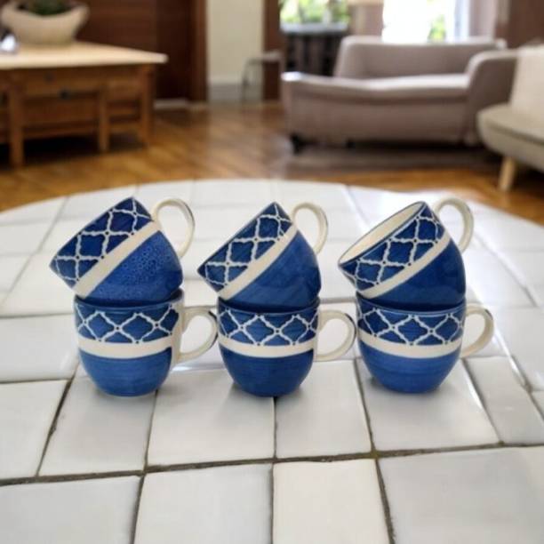 OriginalCeramics Pack of 6 Ceramic 220 Ceramic Mat/Glossy Finish Tea and Coffee Cups with 150 ml Set of 6 Pcs