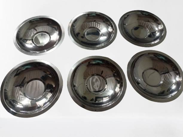 संभुया Stainless Steel Saucer Only Saucers Without Cup for Serving Tea Coffee Snacks स्टेनलेस स्टील