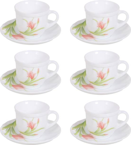 लाओपाला Flaming Red 160 ml Cup Saucer Set ओपलवेयर