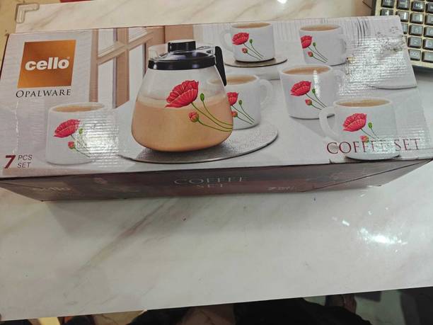 cello Pack of 7 Opalware dazzle coffee set