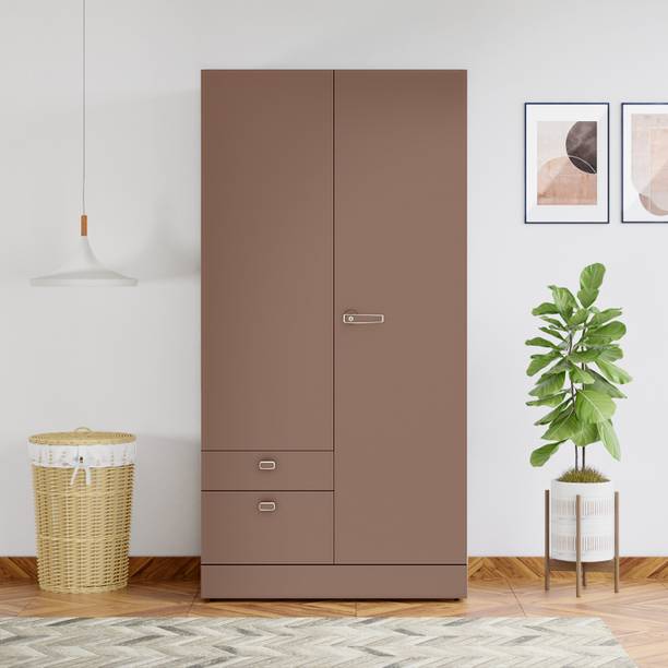 Godrej Interio 2-Door with Locker and Drawer and Plain Mirror Metal Almirah
