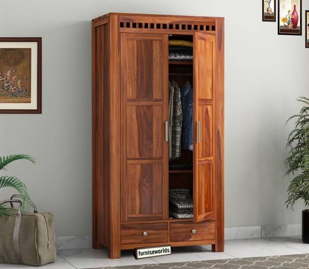 Rajasthali Wood Decor Sheesham Wood Wardrobe, Almirah For Home & Office Area, Solid Wooden Cupboard Solid Wood Almirah