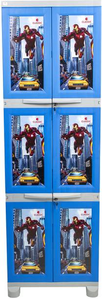 Classic Furniture IronMan Theme Wardrobe|Cupboard|Cabinet with Hanging system for Kids Plastic Cupboard
