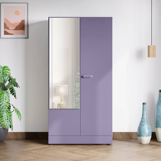 Interio by Godrej 2-Door with Locker and Drawer and Plain Mirror Metal Almirah