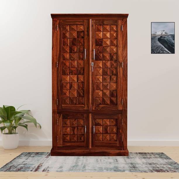 Rajasthali Wood Decor Sheesham Wood Wardrobe, Almirah For Home & Office Area, Solid Wooden Cupboard Solid Wood Almirah