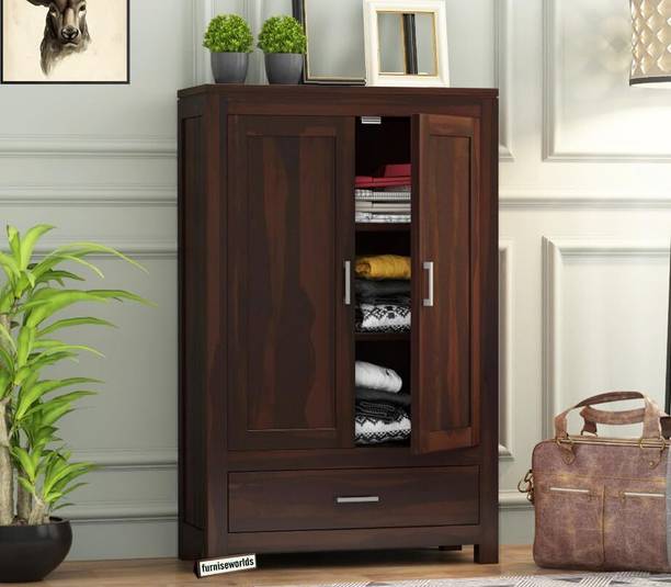 Rajasthali Wood Decor Sheesham Wood Cupbord, 3 Door Wardrobe, Almirah For Living Room & Home Solid Wood Cupboard