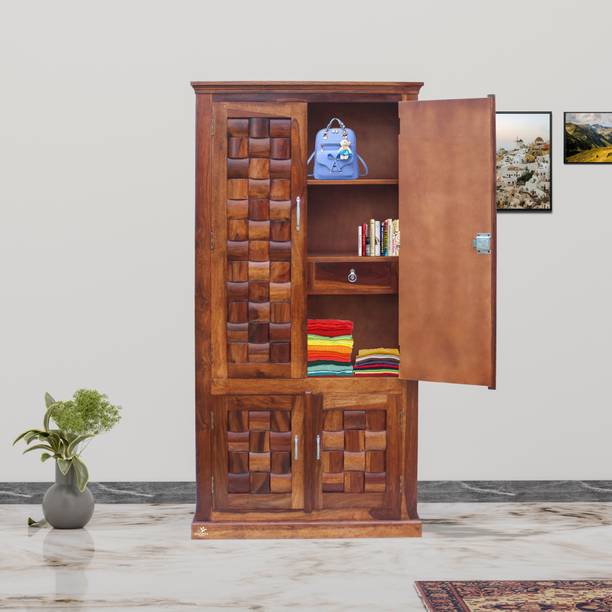 ROOFWOOD Sheesham Wood Almirah, cupboard (Finish Color - Walnut, DIY(Do-It-Yourself)) Solid Wood Almirah