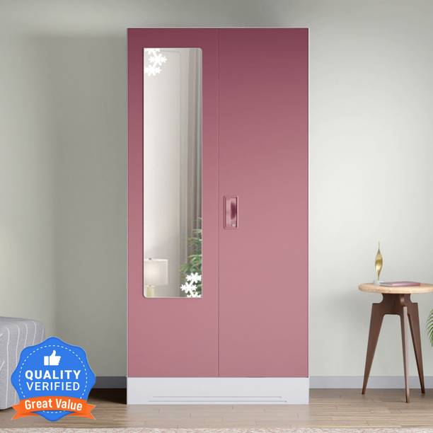 Godrej Interio Slimline 2 Door with 2 shelves with Star Design Mirror Metal Almirah
